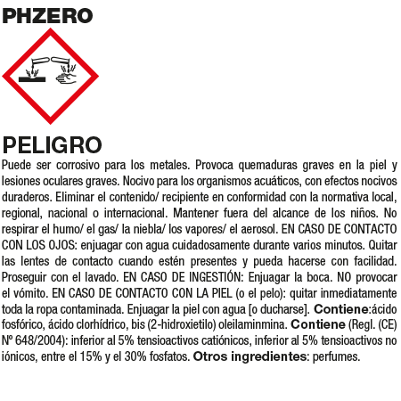 Fila PHZERO - Desincrustante Ácido Enérgico