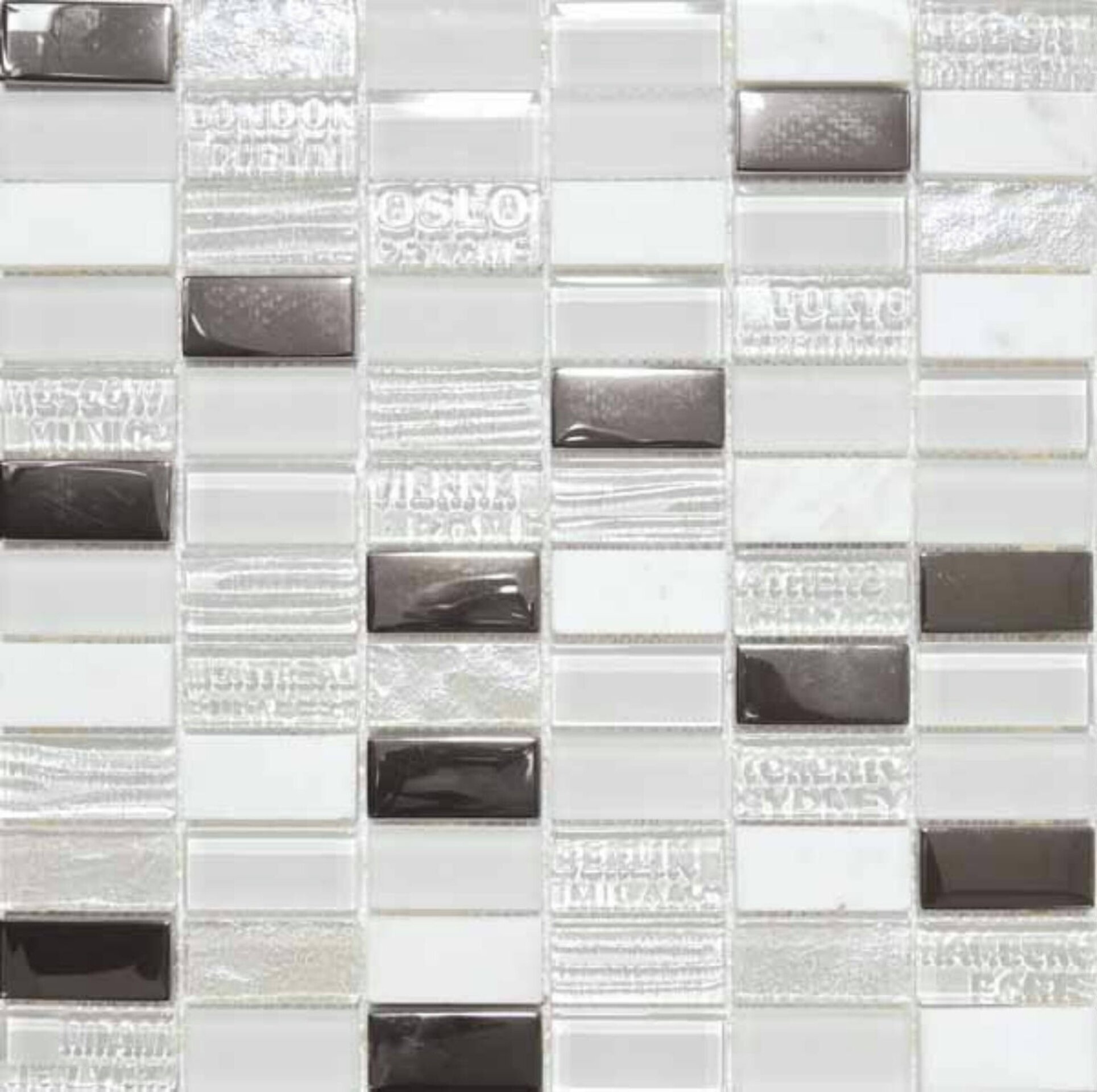 CITY BEIGE, GRIS, BLANCO o NEGRO - Mosaico en Malla - 8