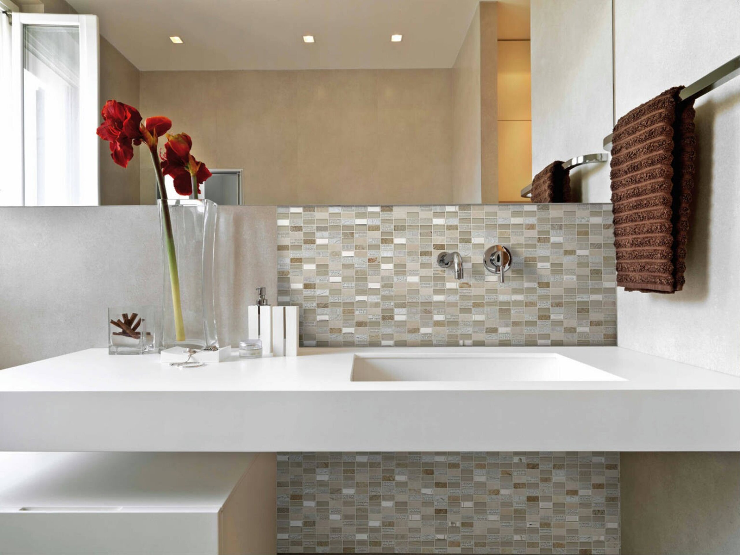 CITY BEIGE, GRIS, BLANCO o NEGRO - Mosaico en Malla - 7