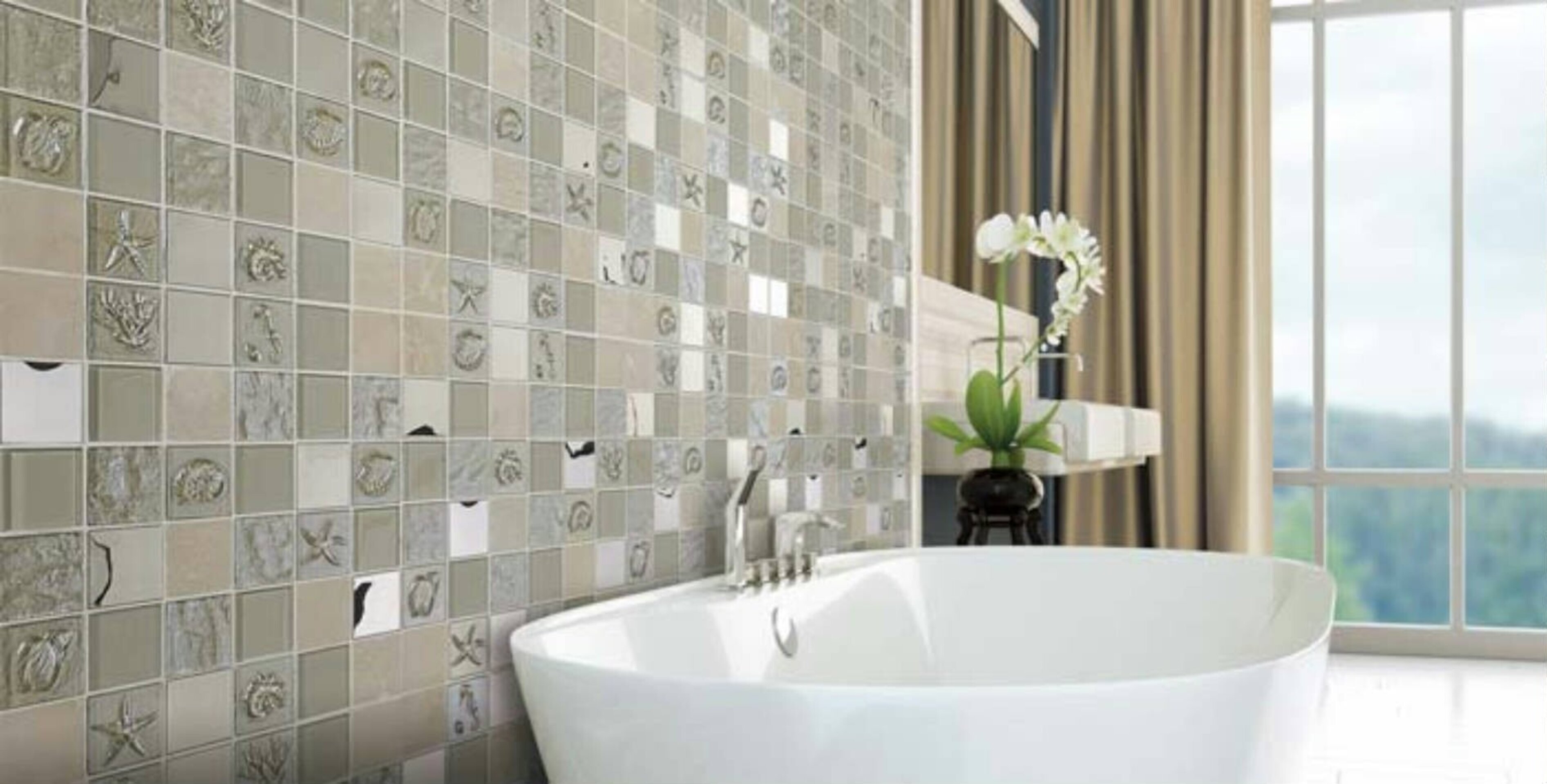 MARINA BEIGE o NEGRO - Mosaico en Malla - 3