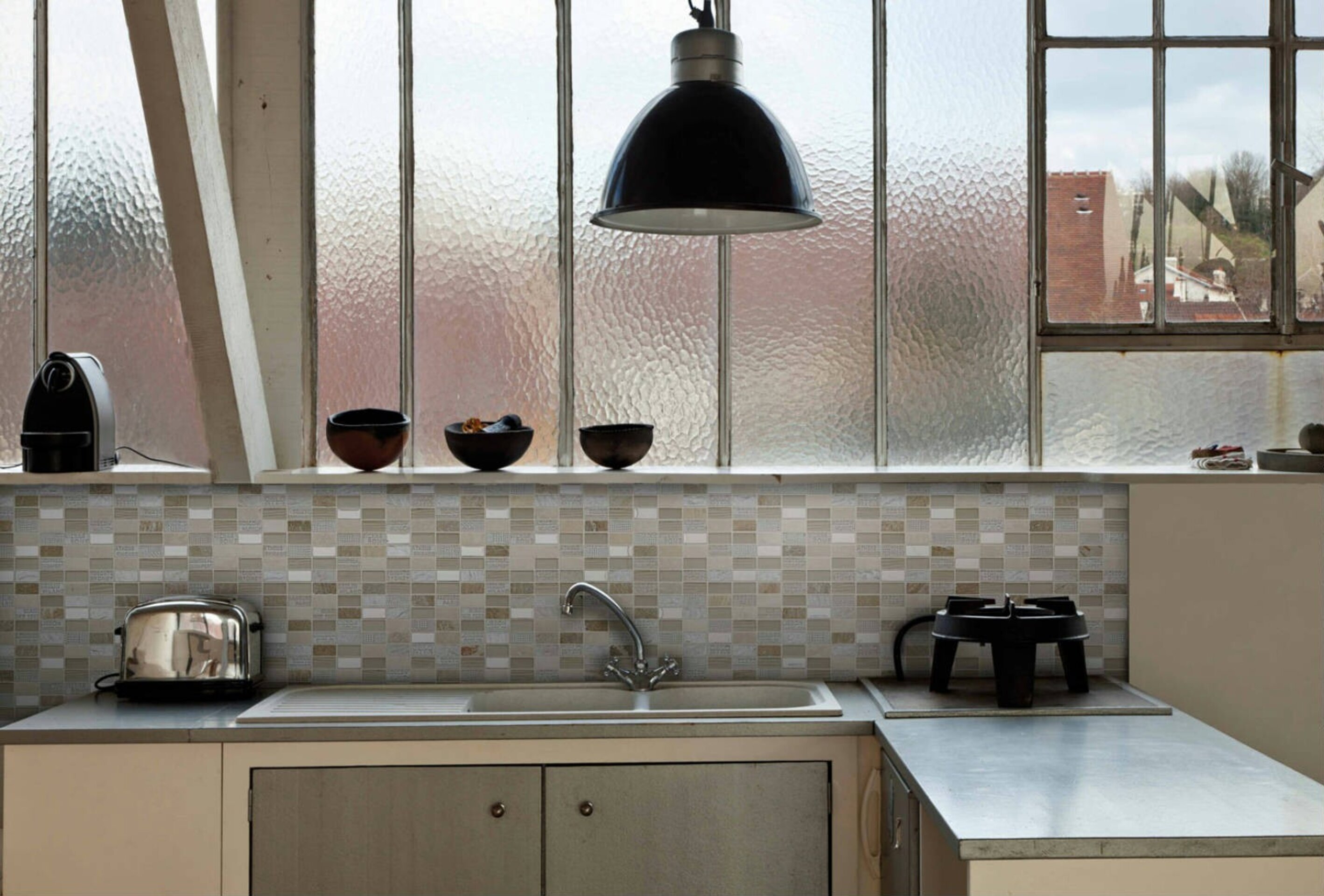 CITY BEIGE, GRIS, BLANCO o NEGRO - Mosaico en Malla - 6