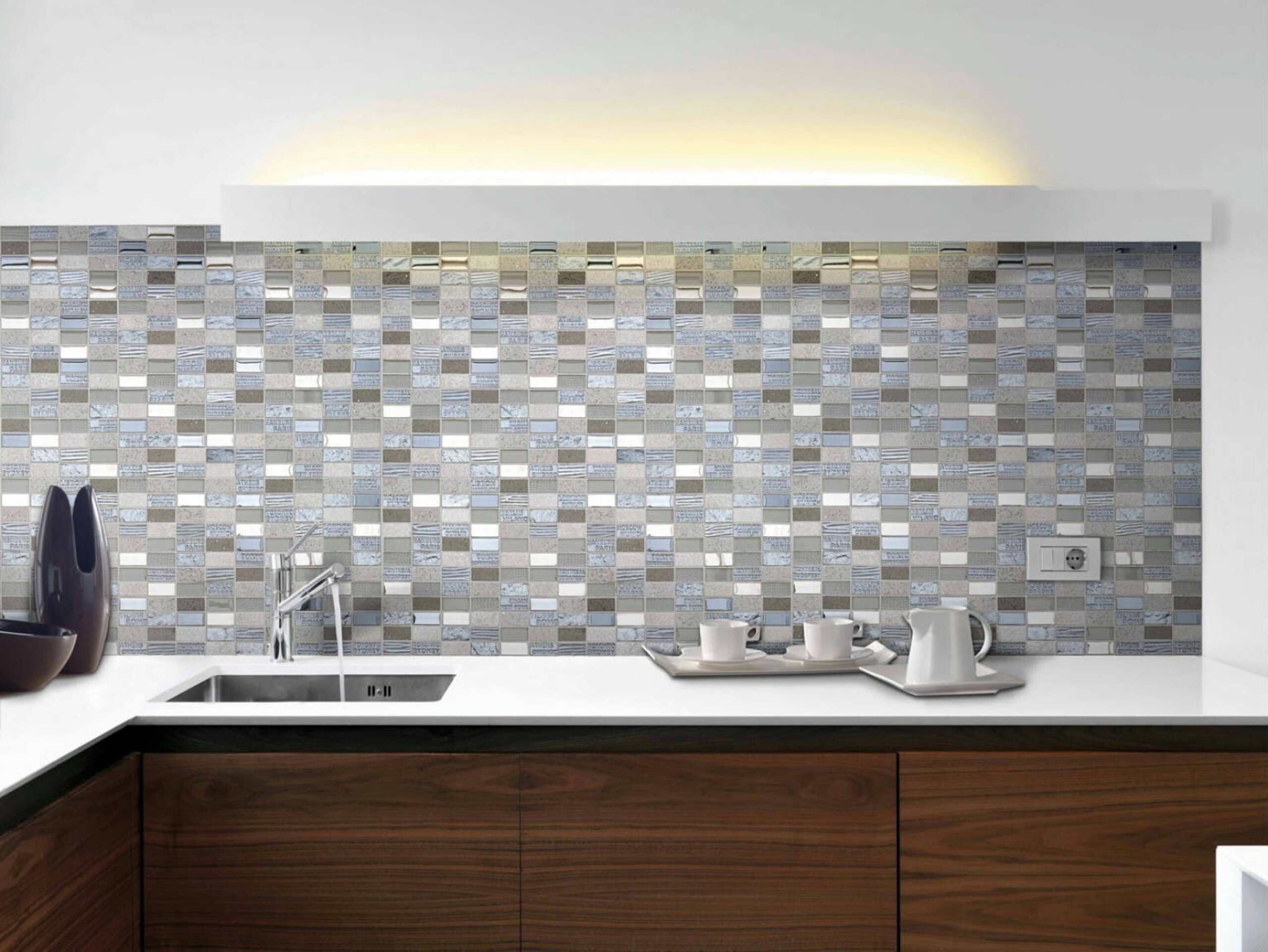 CITY BEIGE, GRIS, BLANCO o NEGRO - Mosaico en Malla - 4