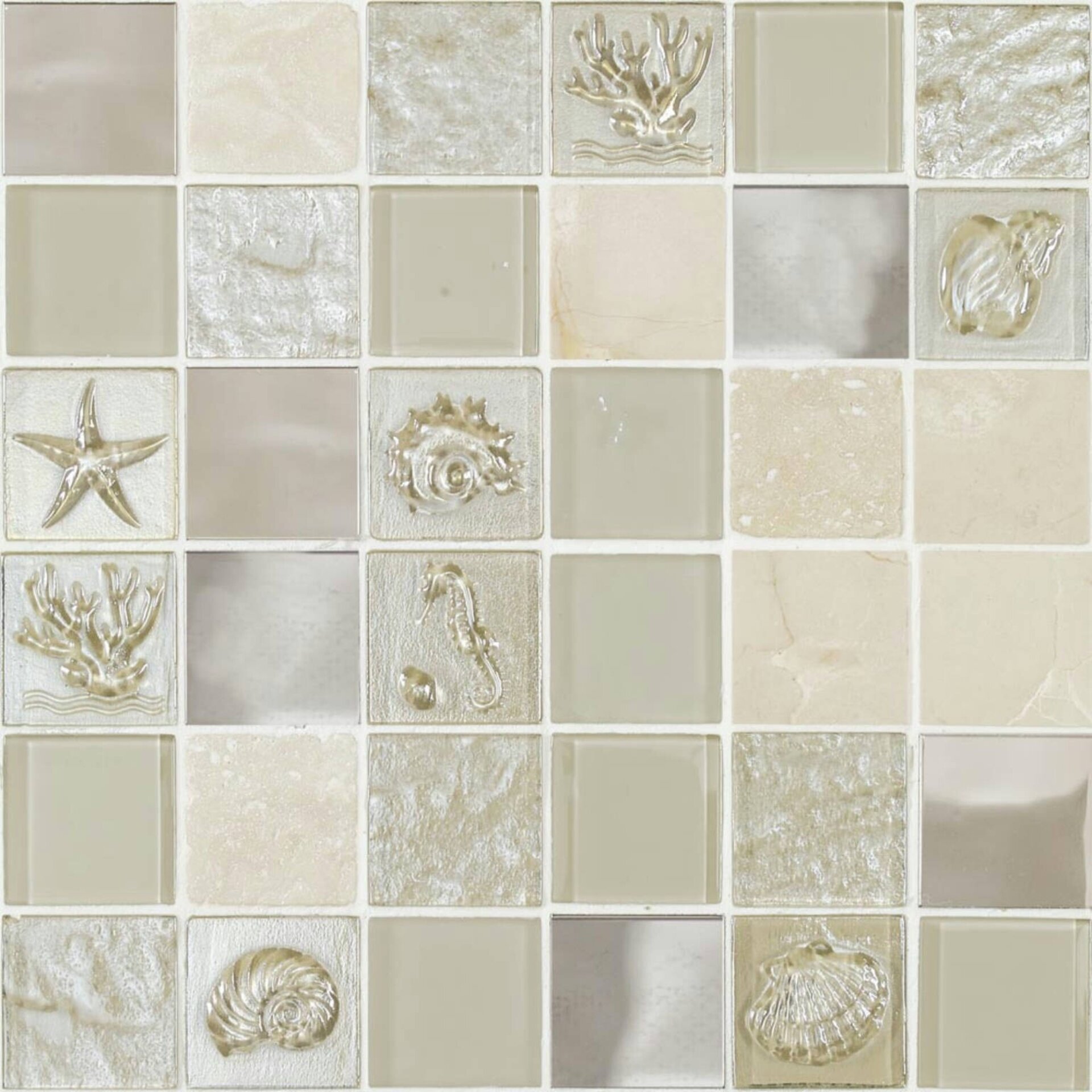 MARINA BEIGE o NEGRO - Mosaico en Malla - 4
